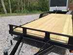 22’ tandem axle wood deck car hauler