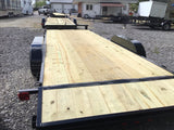 22’ tandem axle wood deck car hauler